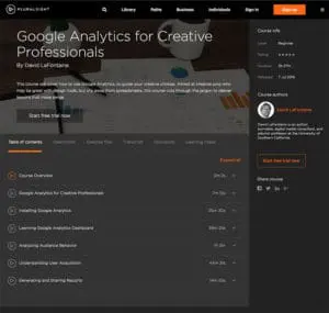 Google Analytics Class for Pluralsight
