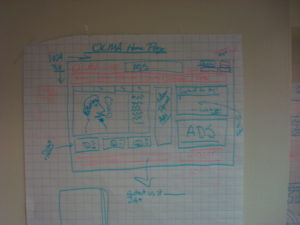 sketch of OLMA media home page redesign