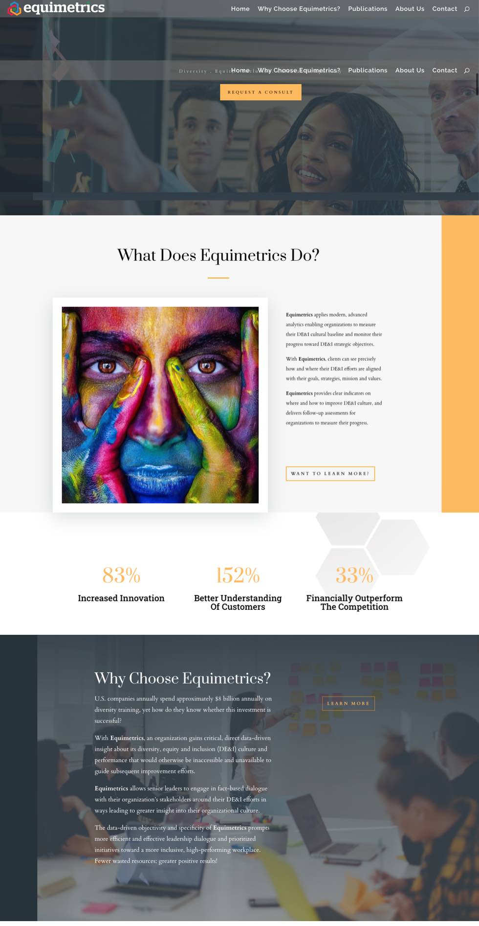 equimetrics home page designed by david lafontaine senior ux researcher and designer